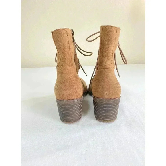 Billabong Womens March To The Sea Combat Boots Brown Zipper Lace Up 6 - Picture 7 of 10